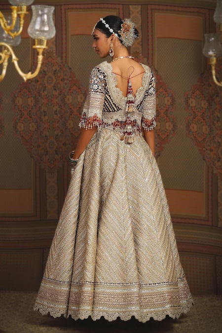 Shikhar Sharma Helix Zig Zag Embroidered Bridal Lehenga Set 