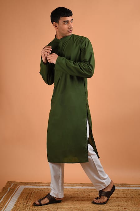 Buy Kalp Green Cotton Mystic Sage Elegance Kurta Set Online at Aza Fashions Buy_Kalp_Green Cotton Mystic Sage Elegance Kurta Set _Online_at_Aza_Fashions