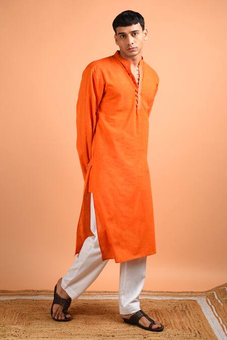 Buy Kalp Orange Cotton Embroidery Mandala Marvel Kurta Set Online at Aza Fashions Buy_Kalp_Orange Cotton Embroidery Mandala Marvel Kurta Set _Online_at_Aza_Fashions