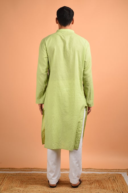 Kalp Perfection Stitch Line Work Cotton Kurta Set 
