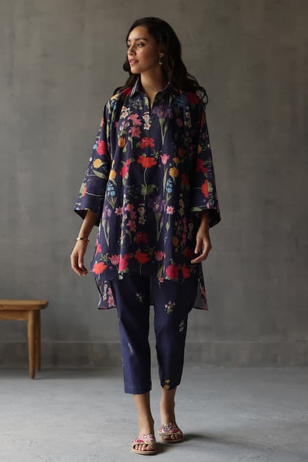 ROZA Primrose Floral Print Linen Kaftan 