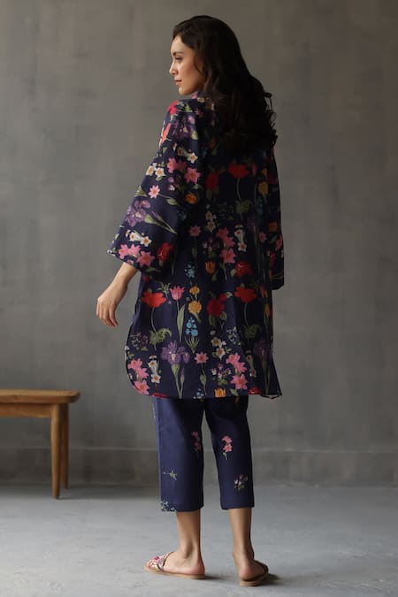 Roza Primrose Floral Print Linen Kaftan 