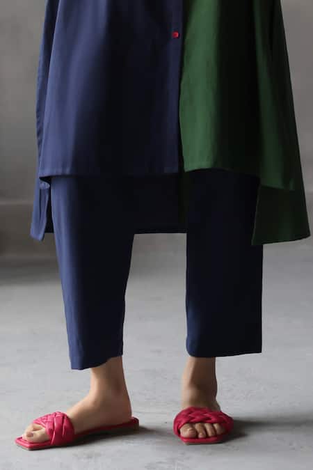 Roza Multi Color Linen Collar Shades Of Dusk Kurta And Pant Set Online at Aza Fashions Roza_Multi Color Linen Collar Shades Of Dusk Kurta And Pant Set _Online_at_Aza_Fashions