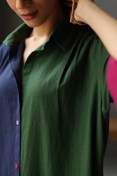 Roza Multi Color Linen Collar Shades Of Dusk Kurta And Pant Set at Aza Fashions Roza_Multi Color Linen Collar Shades Of Dusk Kurta And Pant Set _at_Aza_Fashions