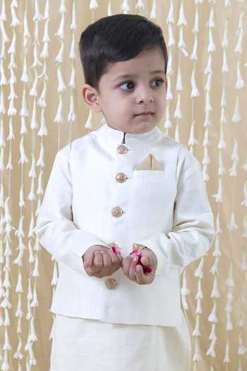 Buy_Tiber Taber_Cream Silk Raw Solid Bundi_Online_at_Aza_Fashions