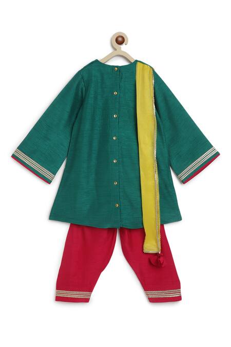 Shop Tiber Taber Green Silk, Chiffon Embroidery Floral Kurta Salwar Set Online at Aza Fashions Shop_Tiber Taber_Green Silk, Chiffon Embroidery Floral Kurta Salwar Set_Online_at_Aza_Fashions