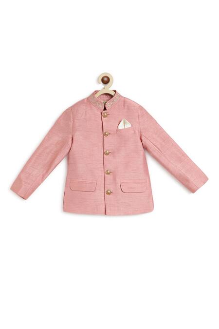 Shop Tiber Taber Pink Silk Zari Floral Embroidered Bandhgala Jacket at Aza Fashions Shop_Tiber Taber_Pink Silk Zari Floral Embroidered Bandhgala Jacket_at_Aza_Fashions