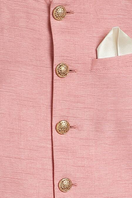 Buy Tiber Taber Pink Silk Zari Floral Embroidered Bandhgala Jacket Online at Aza Fashions Buy_Tiber Taber_Pink Silk Zari Floral Embroidered Bandhgala Jacket_Online_at_Aza_Fashions