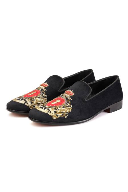 Buy Shutiq Black Embellished Medallion Shoes Online at Aza Fashions Buy_Shutiq_Black Embellished Medallion Shoes _Online_at_Aza_Fashions