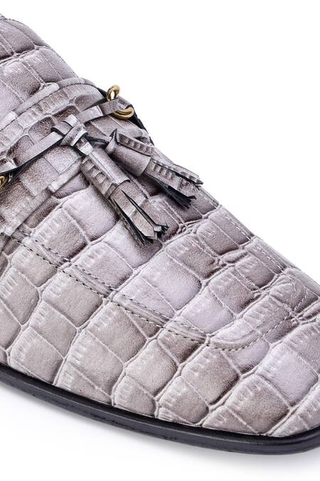 Shop Shutiq Grey Textured Nino Shoes Online at Aza Fashions Shop_Shutiq_Grey Textured Nino Shoes _Online_at_Aza_Fashions