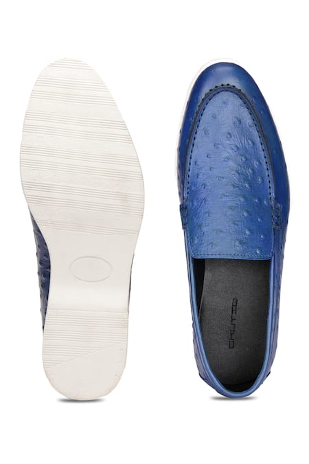 Shop Shutiq Blue Textured Leather Shoes at Aza Fashions Shop_Shutiq_Blue Textured Leather Shoes _at_Aza_Fashions