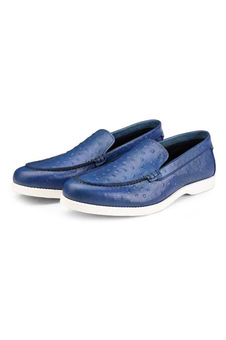 Buy Shutiq Blue Textured Leather Shoes Online at Aza Fashions Buy_Shutiq_Blue Textured Leather Shoes _Online_at_Aza_Fashions
