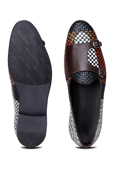 Shutiq Sabaro Interwoven Textured Shoes 