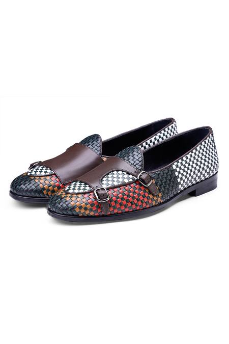 Shutiq_Multi Color Textured Sabaro Interwoven Shoes _Online_at_Aza_Fashions