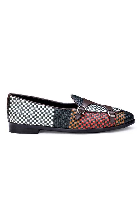 Buy_Shutiq_Multi Color Textured Sabaro Interwoven Shoes _Online_at_Aza_Fashions