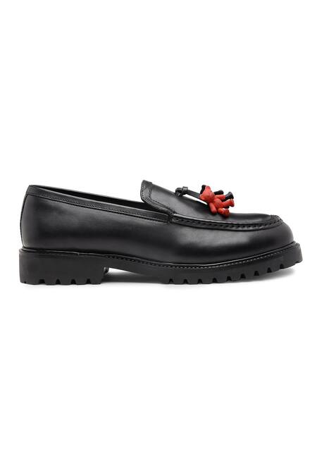 Shutiq_Black Embellished Teddy Shoes _Online_at_Aza_Fashions
