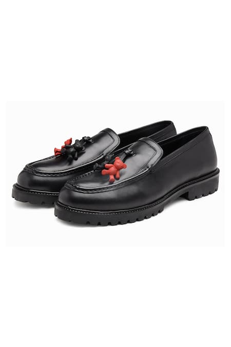 Buy_Shutiq_Black Embellished Teddy Shoes _Online_at_Aza_Fashions