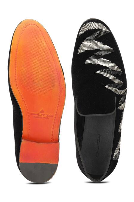 Shop Shutiq Black Embellished Zoor Bead Shoes at Aza Fashions Shop_Shutiq_Black Embellished Zoor Bead Shoes _at_Aza_Fashions