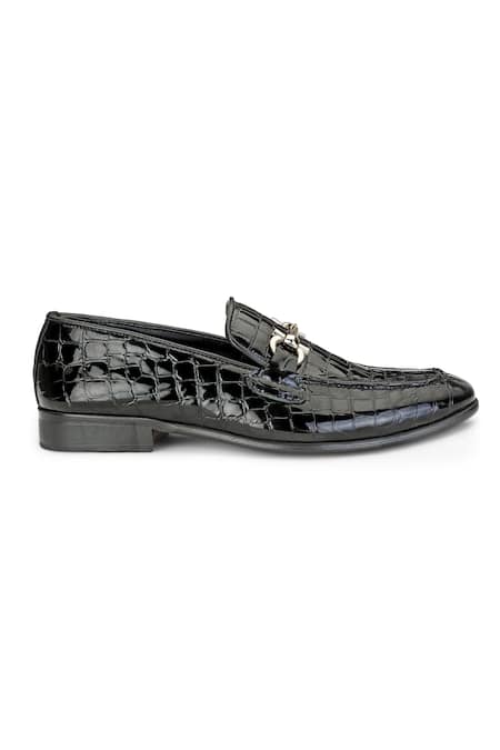 Buy_Shutiq_Black Barek Croco Leather Shoes _Online_at_Aza_Fashions