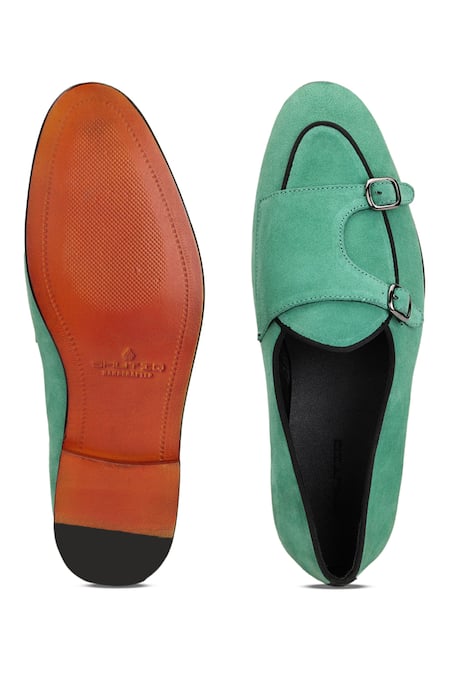Shop_Shutiq_Green Basil Batwing Double Monk Shoes _at_Aza_Fashions
