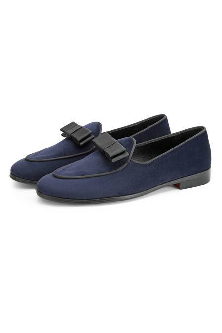 Shutiq_Blue Batwing Velvet Shoes _Online_at_Aza_Fashions