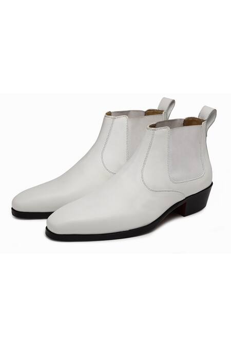 White deals leather booties