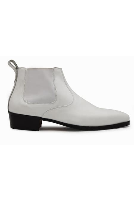 Shutiq_White Blanco Leather Boots _Online_at_Aza_Fashions