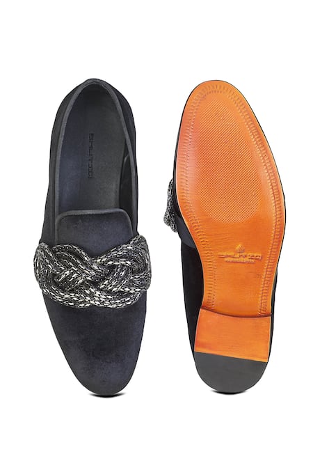 Shop Shutiq Black Catena Cummerbund Embellished Shoes at Aza Fashions Shop_Shutiq_Black Catena Cummerbund Embellished Shoes _at_Aza_Fashions