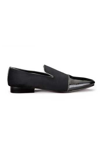 SHUTIQ Black Cerruti Stitchline Border Embroidered Shoes Online at Aza Fashions SHUTIQ_Black Cerruti Stitchline Border Embroidered Shoes _Online_at_Aza_Fashions