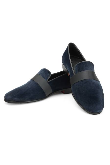 SHUTIQ Blue Cummerbund Stitched Shoes