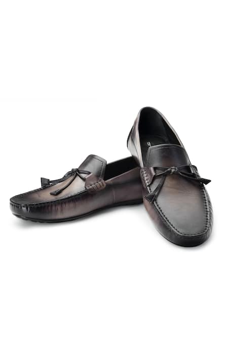 SHUTIQ Denali Leather Embossed Knotted Loafers 