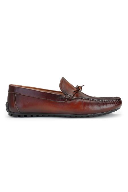 Shutiq Brown Denali Front Knotted Loafers Online at Aza Fashions Shutiq_Brown Denali Front Knotted Loafers _Online_at_Aza_Fashions