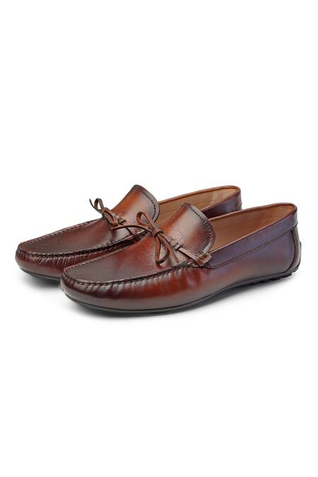 Buy Shutiq Brown Denali Front Knotted Loafers Online at Aza Fashions Buy_Shutiq_Brown Denali Front Knotted Loafers _Online_at_Aza_Fashions