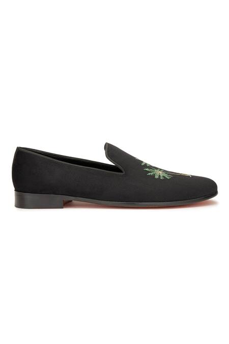 Buy Shutiq Black Hand Embroidered Acai Coal Coconut Tree Shoes Online at Aza Fashions Buy_Shutiq_Black Hand Embroidered Acai Coal Coconut Tree Shoes _Online_at_Aza_Fashions