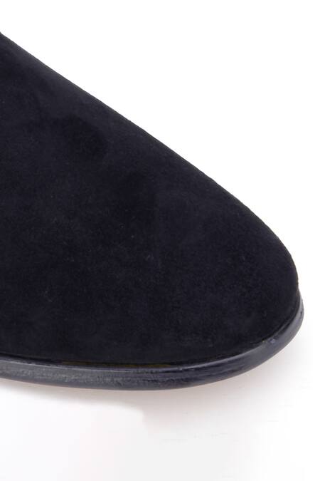 Shop Shutiq Black Embellished Alber Catena Chain Slip-on Shoes Online at Aza Fashions Shop_Shutiq_Black Embellished Alber Catena Chain Slip-on Shoes _Online_at_Aza_Fashions