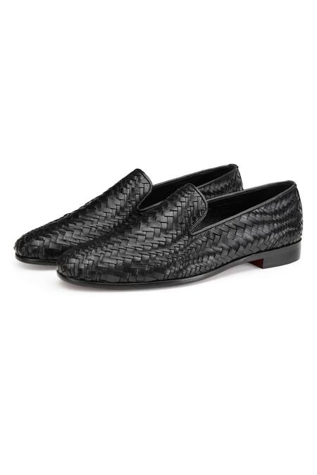 Shutiq Black Textured Barek Coal Leather Loafers Online at Aza Fashions Shutiq_Black Textured Barek Coal Leather Loafers _Online_at_Aza_Fashions
