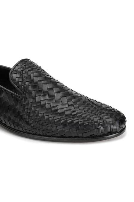 Shop Shutiq Black Textured Barek Coal Leather Loafers Online at Aza Fashions Shop_Shutiq_Black Textured Barek Coal Leather Loafers _Online_at_Aza_Fashions