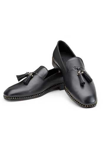 Buy SHUTIQ Black Embellished Kuinn Coal Patina Studded Loafers at Aza Fashions Buy_SHUTIQ_Black Embellished Kuinn Coal Patina Studded Loafers _at_Aza_Fashions