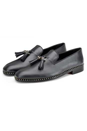 Shop SHUTIQ Black Embellished Kuinn Coal Patina Studded Loafers Online at Aza Fashions Shop_SHUTIQ_Black Embellished Kuinn Coal Patina Studded Loafers _Online_at_Aza_Fashions
