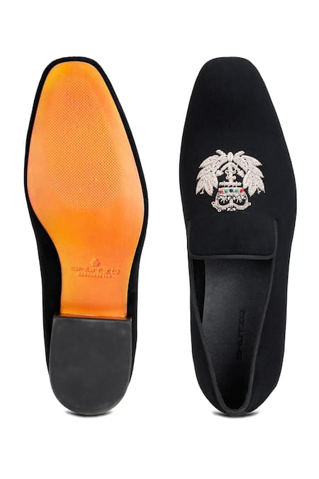 Shop_Shutiq_Black Embroidered Marteen Coal Shoes _at_Aza_Fashions