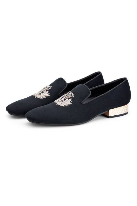 Shutiq_Black Embroidered Marteen Coal Shoes _Online_at_Aza_Fashions