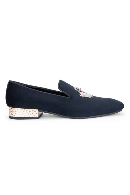 Buy_Shutiq_Black Embroidered Marteen Coal Shoes _Online_at_Aza_Fashions