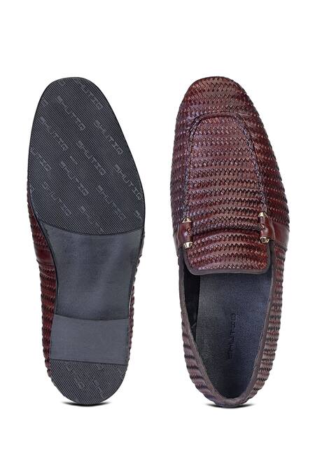 Shop Shutiq Brown Ethan Textured Leather Shoes at Aza Fashions Shop_Shutiq_Brown Ethan Textured Leather Shoes _at_Aza_Fashions