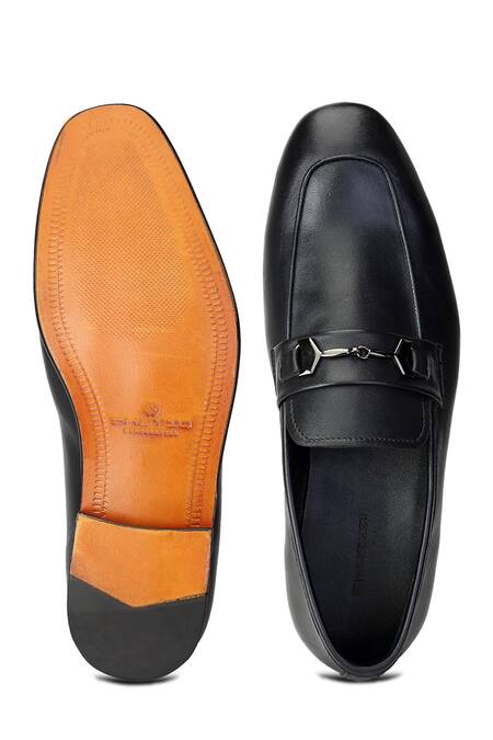 Shop Shutiq Black Fellini Horsebit Embellished Leather Shoes at Aza Fashions Shop_Shutiq_Black Fellini Horsebit Embellished Leather Shoes _at_Aza_Fashions