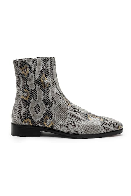 multi colored snakeskin boots