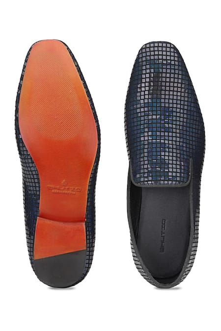 Shop Shutiq Grey Jackson Textured Suede Slip On Shoes at Aza Fashions Shop_Shutiq_Grey Jackson Textured Suede Slip On Shoes _at_Aza_Fashions