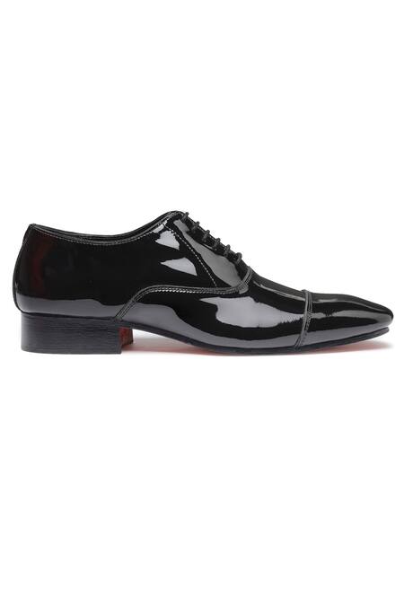 Shutiq Black Jixi Patent Leather Lace Up Shoes Online at Aza Fashions Shutiq_Black Jixi Patent Leather Lace Up Shoes _Online_at_Aza_Fashions