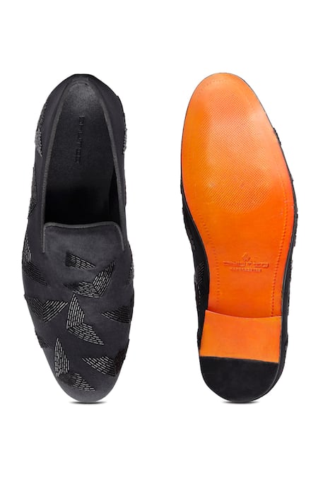 Shop Shutiq Black Nalki Jordani Prism Embellished Velvet Shoes at Aza Fashions Shop_Shutiq_Black Nalki Jordani Prism Embellished Velvet Shoes _at_Aza_Fashions