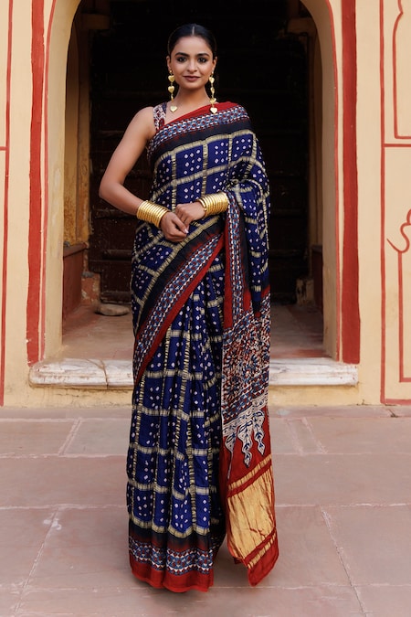 Sarees - Ajrakh & Bandhani – VIVARANG