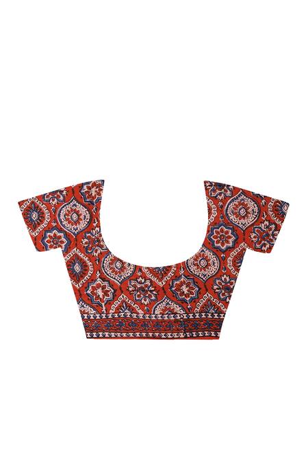 Geroo Jaipur_Green Modal, Silk Zari Gharchola Work Saree With Unstitched Blouse Piece_at_Aza_Fashions